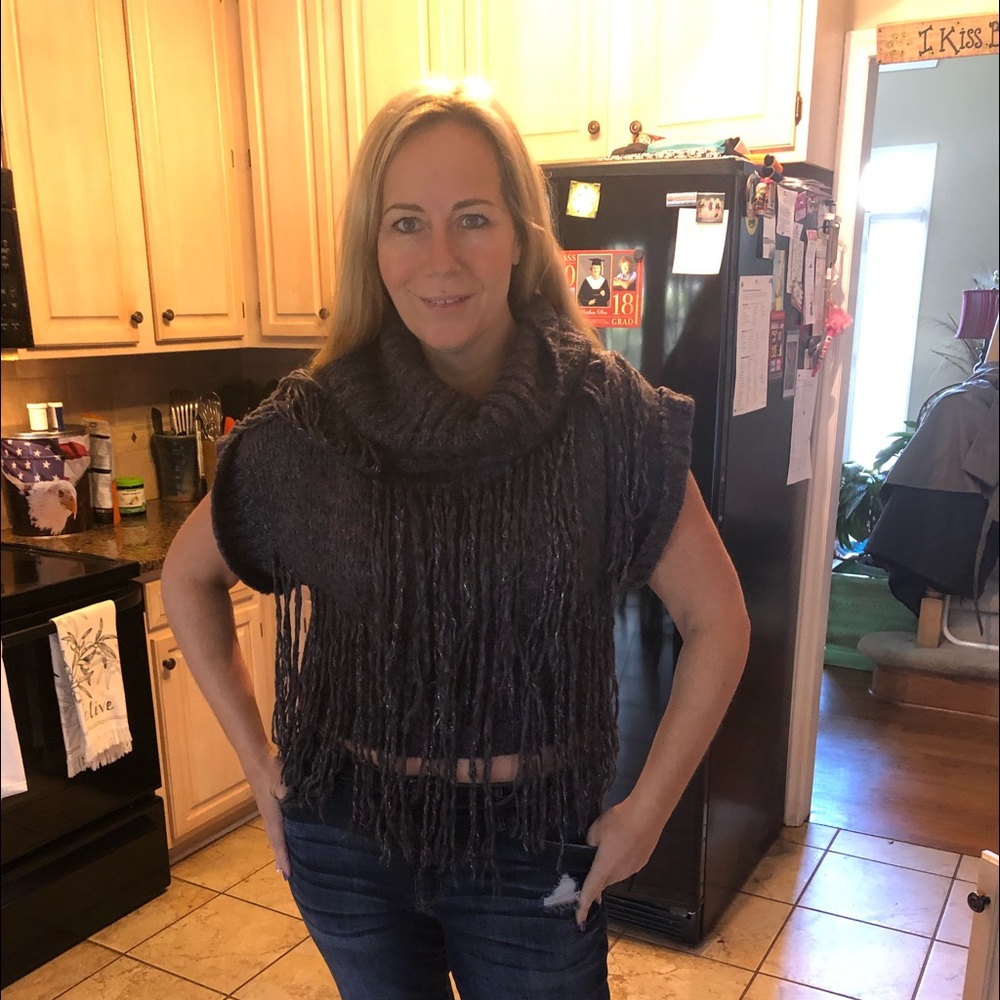 Jessica Simpson Fringe Purple Sweater